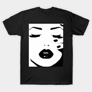 Woman, Girl, Lips print, Fashion art, Fashion print, Scandinavian art, Modern art, Wall art, Print, Minimalistic, Modern T-Shirt